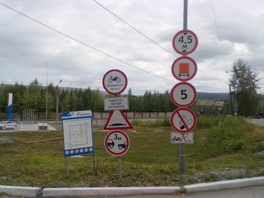 Дорожные знаки места установки